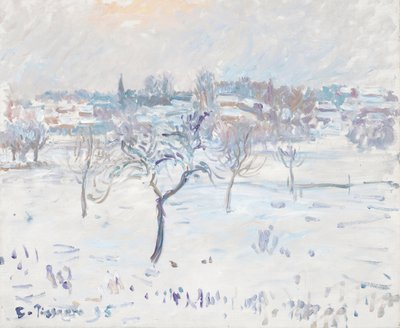 Snowy Landscape at Eragny with an Apple Tree by Camille Jacob Pissarro